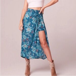 NWT Band of the Free Celene Deep Teal Floral Midi Skirt